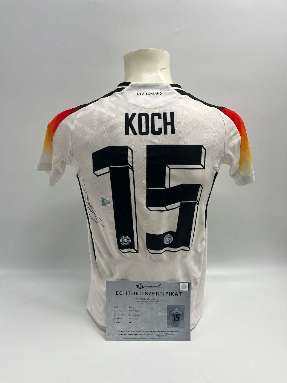 DFB Trikot Robin Koch signiert Adidas COA Deutschland Autogramm XS