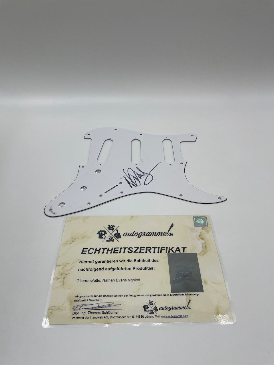 Guitar plate Nathan Evans Signed autograph music charts collect new guitar