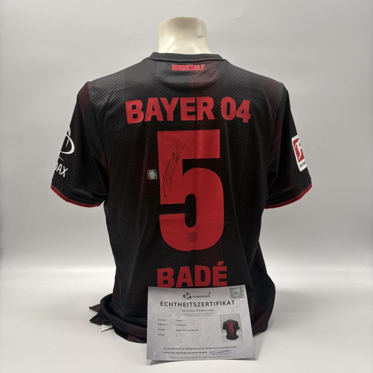 Bayer Leverkusen Trikot Loic Bade signiert New Balance COA Autogramm L
