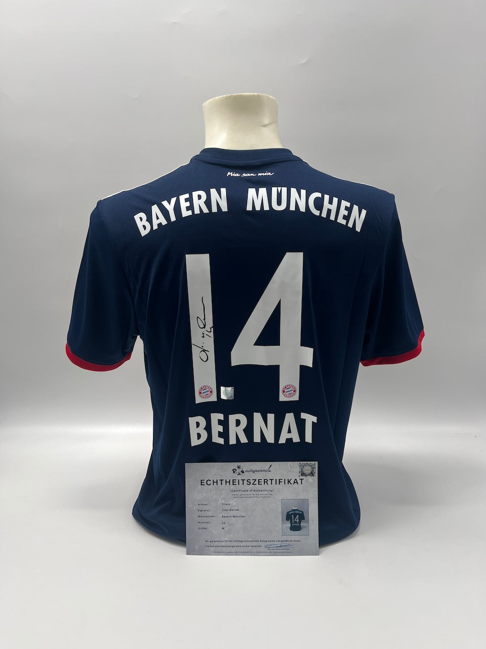Bayern Munich jersey Juan Bernat signed autographs Adidas M