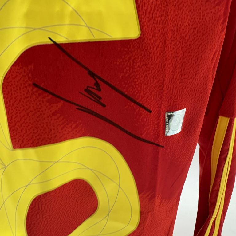Spanien Trikot langarm Rodri signiert Adidas COA Autogramm M