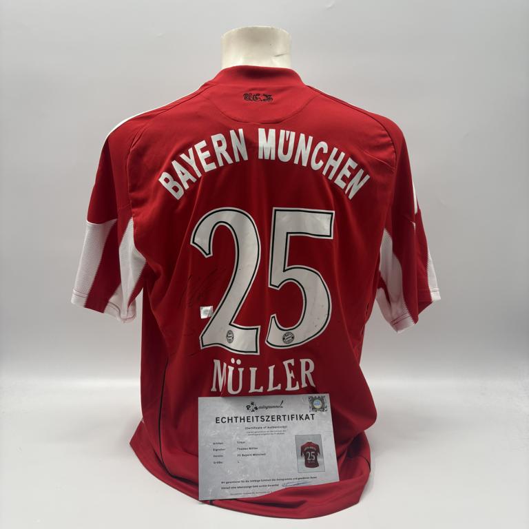 Bayern München Trikot Thomas Müller signiert Autogramme Adidas L