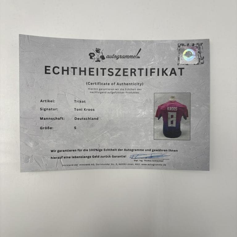DFB Trikot Toni Kroos signiert Autogramme Adidas Deutschland COA S
