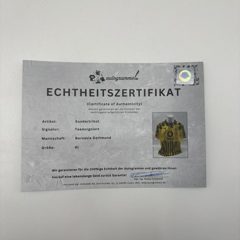 BVB Sondertrikot 2025 Klub WM Teamsigniert Borussia Dortmund COA Puma XL