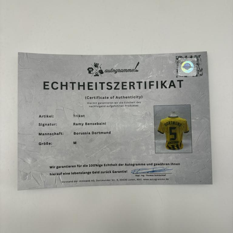 Borussia Dortmund Trikot Ramy Bensebaini signiert BVB neu Puma signiert M