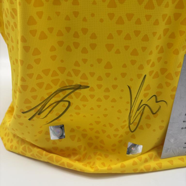Borussia Dortmund Trainingsshirt Emre Can und Karim Adeyemi signiert Puma COA Autogramm L