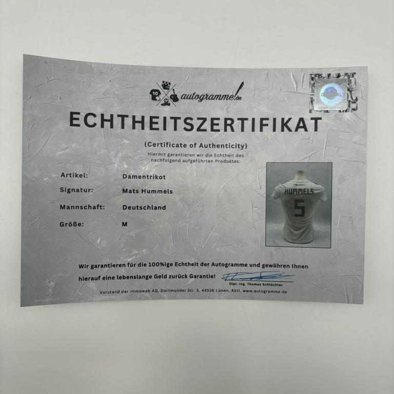 DFB Damentrikot Mats Hummels signiert Autogramme Adidas COA M