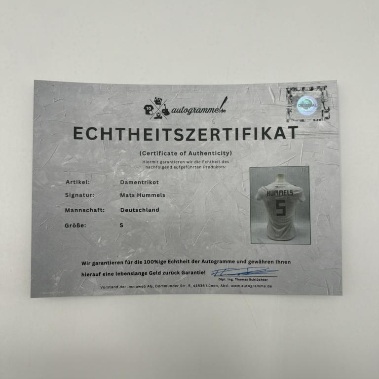 DFB Damentrikot Mats Hummels signiert Autogramme Adidas COA S