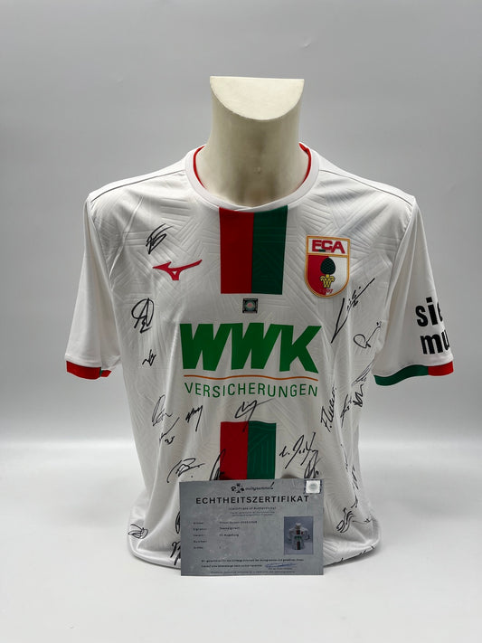 FC Augsburg Trikot 2023/2024 Teamsigniert COA Bundesliga L