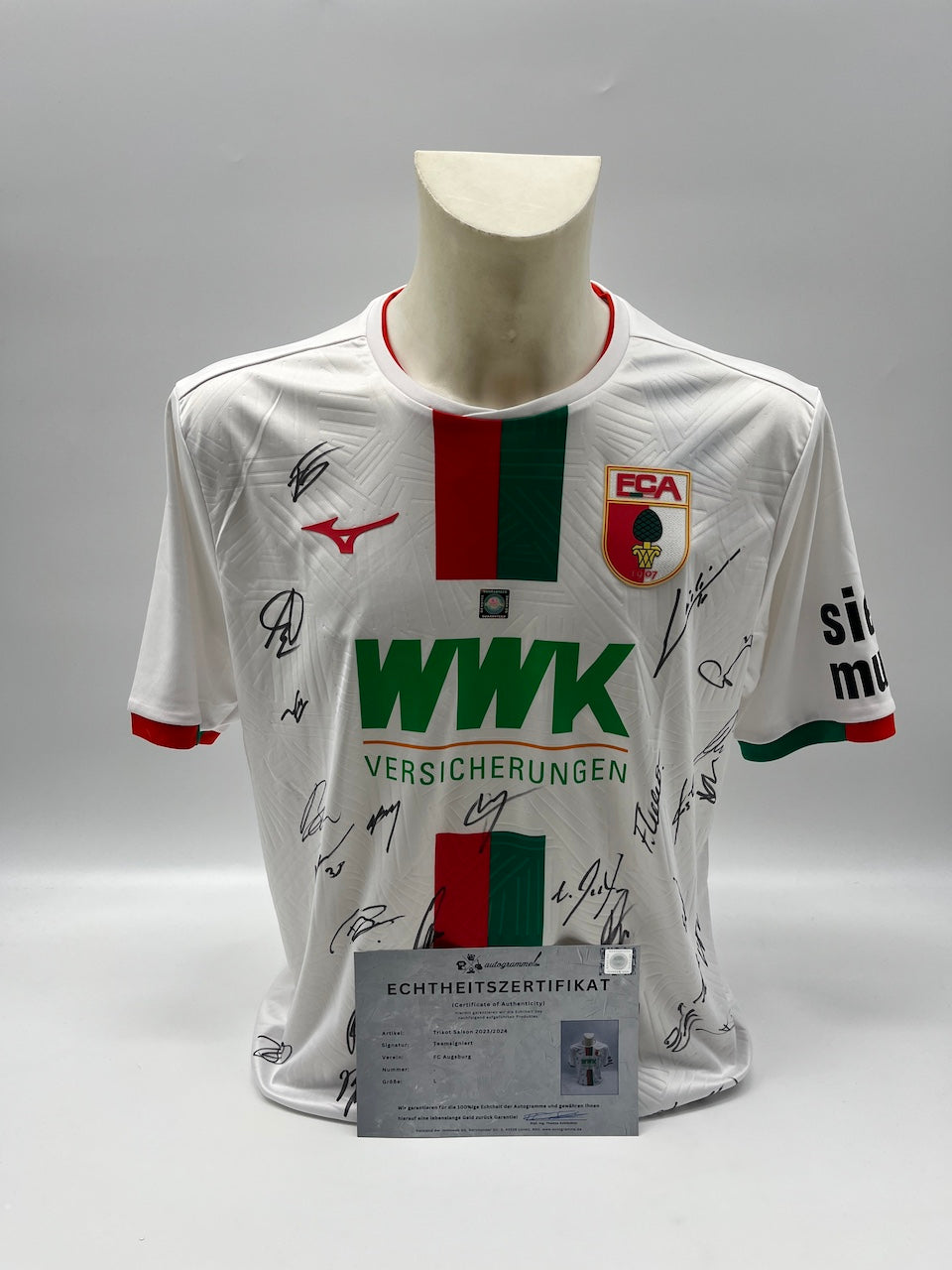 FC Augsburg Jersey 2023/2024 Team Signed COA Bundesliga L