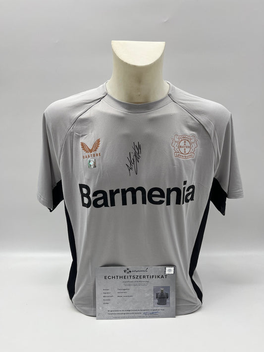 Bayer Leverkusen Trainingsshirt Amine Adli signiert Castore L