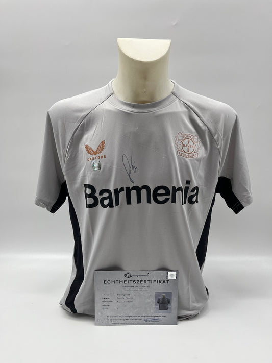 Bayer Leverkusen Trainingsshirt Exequiel Palacios signiert Castore L
