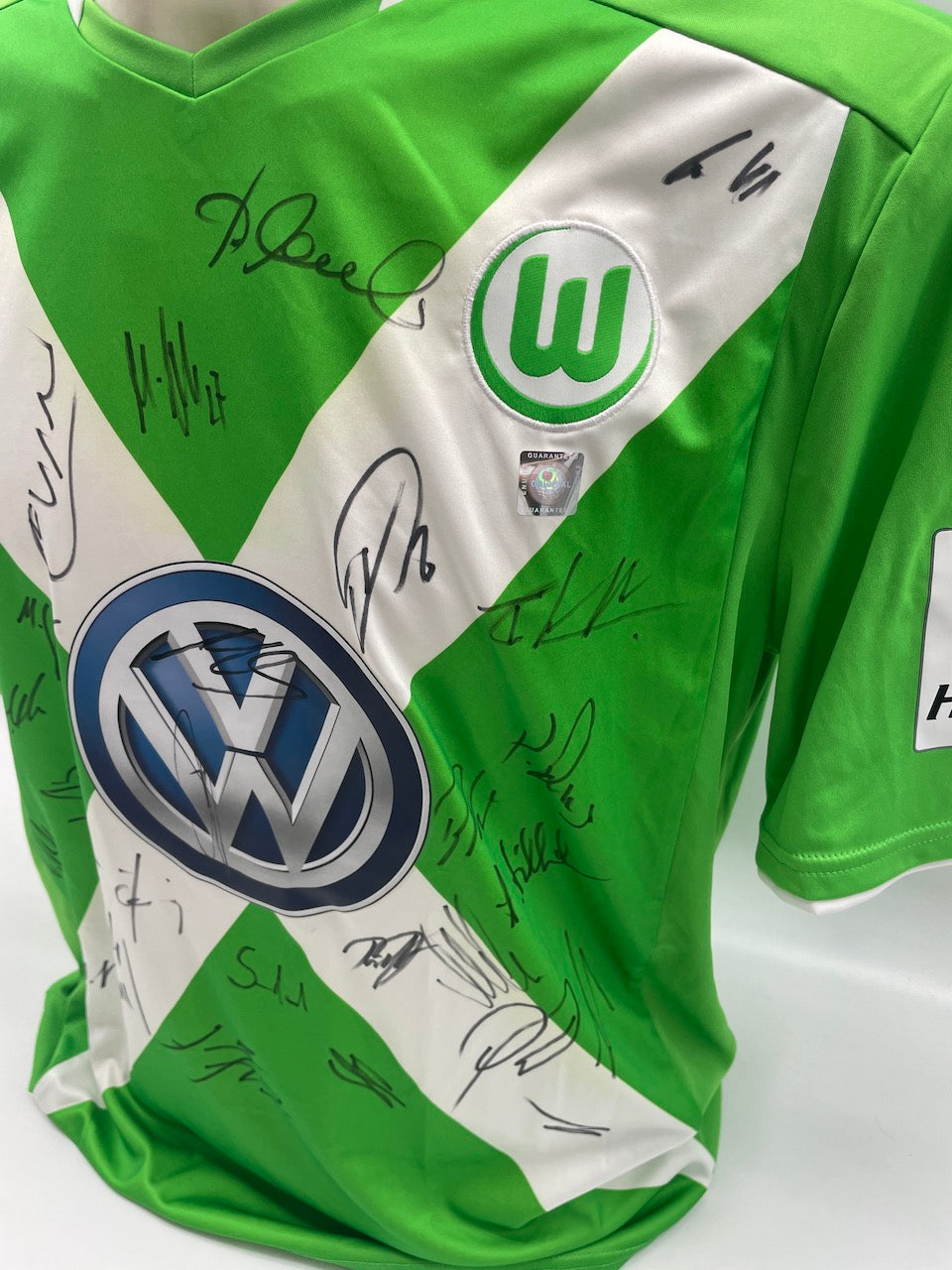 VfL Wolfsburg Trikot 2014/2015 team signed autograph Kappa Coa L