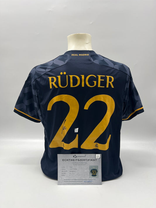 Real Madrid Trikot Antonio Rüdiger signiert Autogramm Adidas COA L