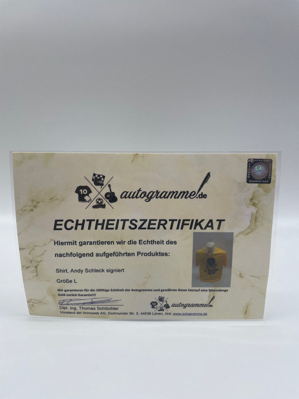 Shirt Andy Schleck signed Tour de France Radsport new L