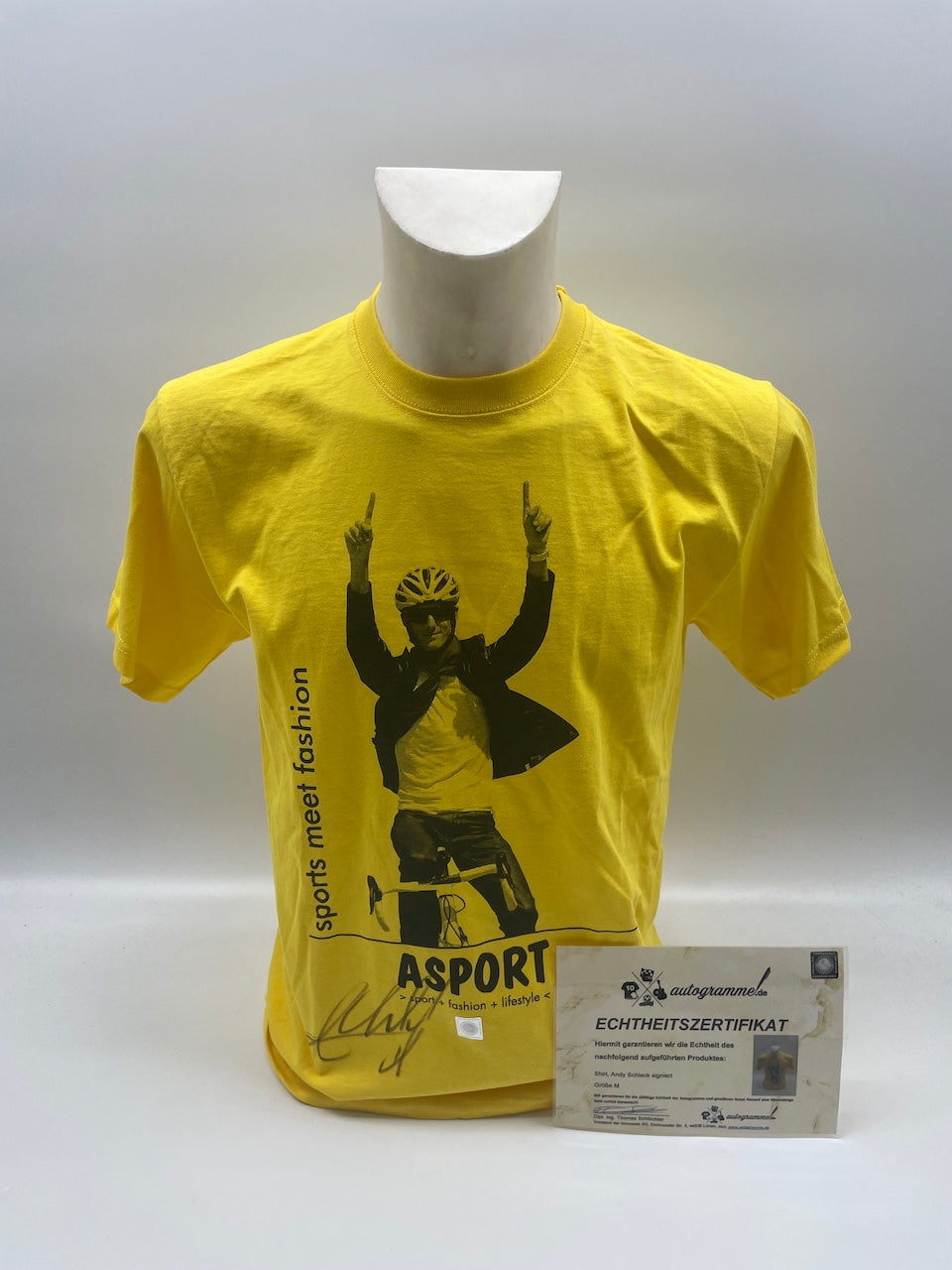 Shirt Andy Schleck signed Tour de France Radsport new M