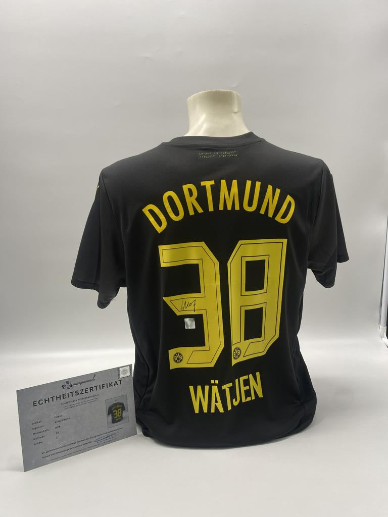 Borussia Dortmund jersey signed by Kjell Wätjen, BVB new, Puma signed, size L