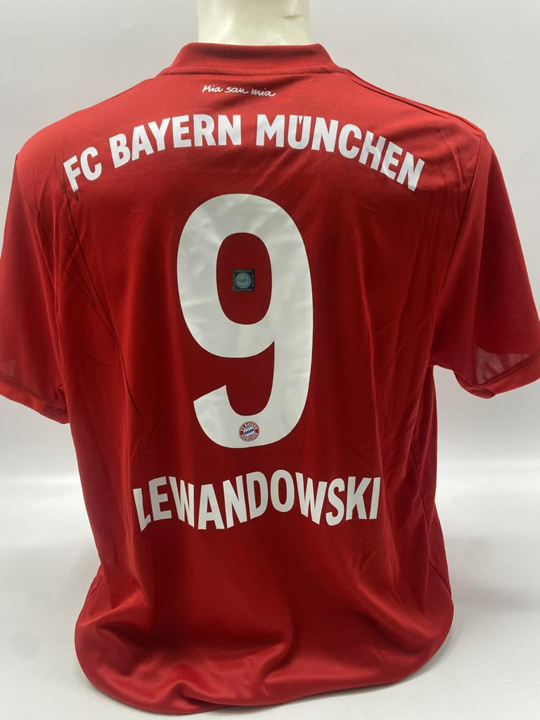 Bayern München Trikot Robert Lewandowski signiert Autogramme Adidas XL