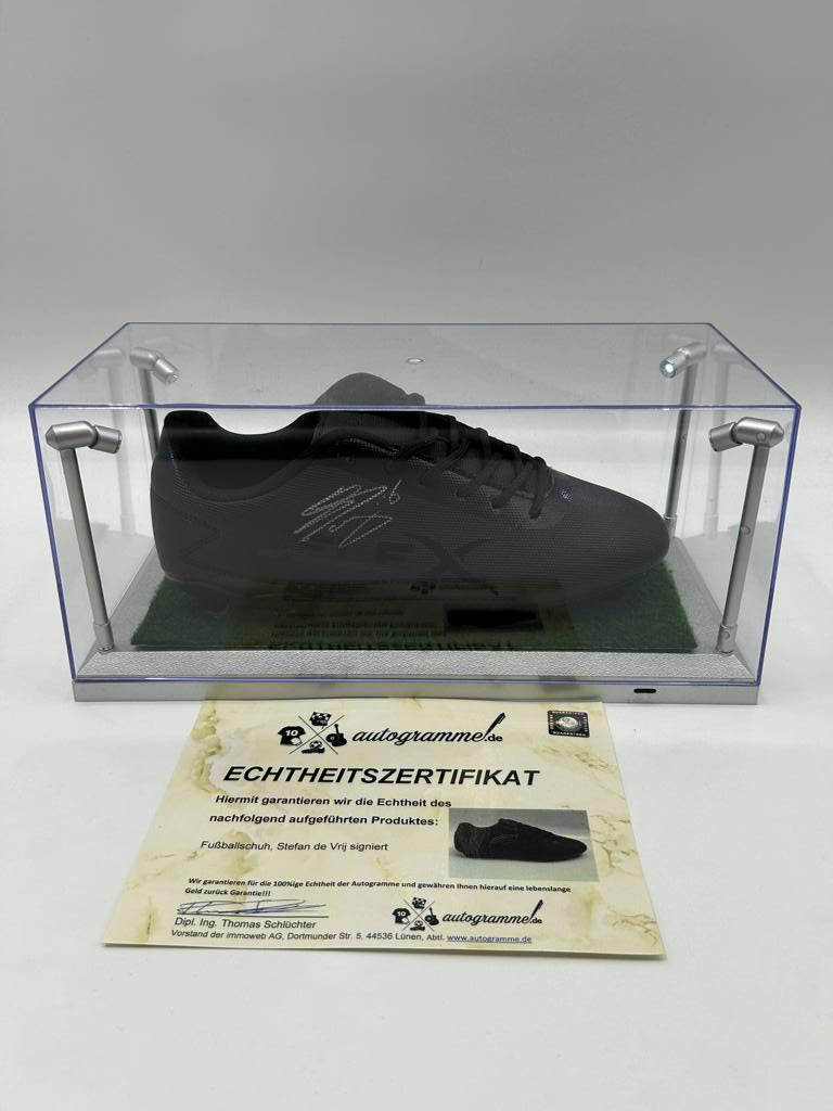 Football shoe Stefan de Vrij signed in showcase + lighting Inter Milan Series A