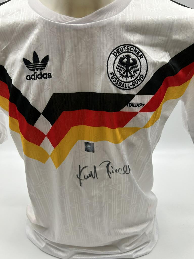 Germany Repro Trikot WM 1990 Karl-Heinz Riedle signed DFB NEW Adidas M