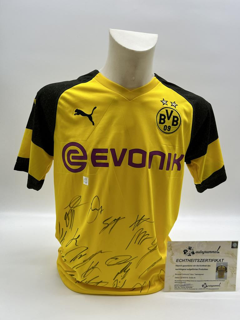 BVB Trikot 2018/2019 team signed Borussia Dortmund Coa Neu Puma M