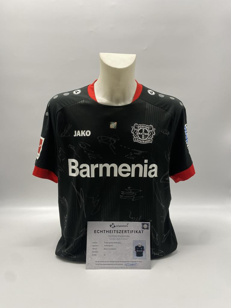 Bayer Leverkusen Trikot 2020/2021 Teamsigniert Autogramm COA Jako XL