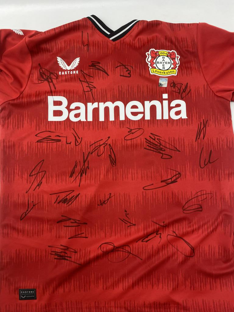 Bayer Leverkusen Trikot 2022/2023 Teamsigniert Autogramm COA XL