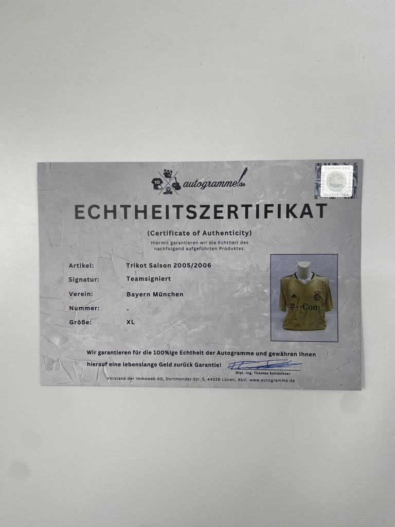Bayern München Trikot 2005/2006 Teamsigniert Autogramm COA Adidas XL