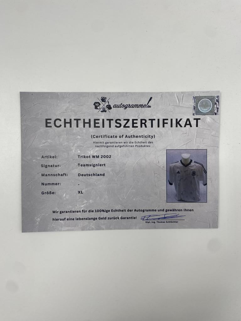 Deutschland Trikot WM 2002 Teamsigniert DFB Adidas XL