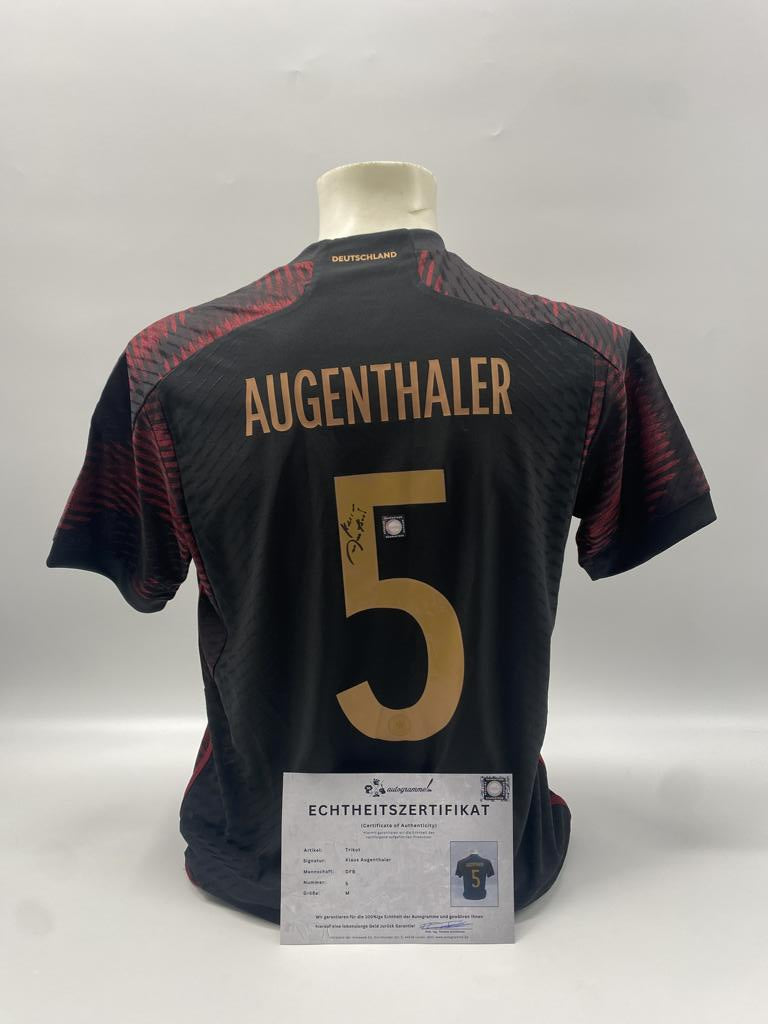 DFB jersey signed by Klaus Augenthaler, Adidas COA Germany autograph M