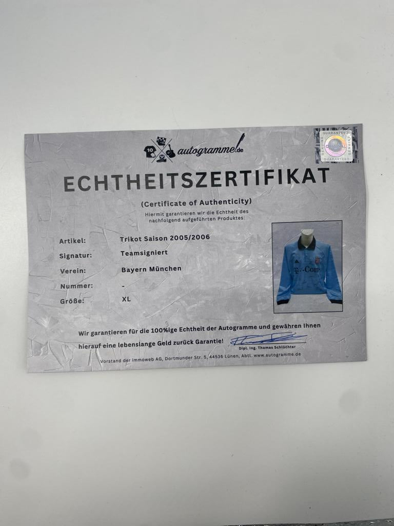 Bayern München Trikot 2005/2006 Teamsigniert Autogramm COA Adidas XL