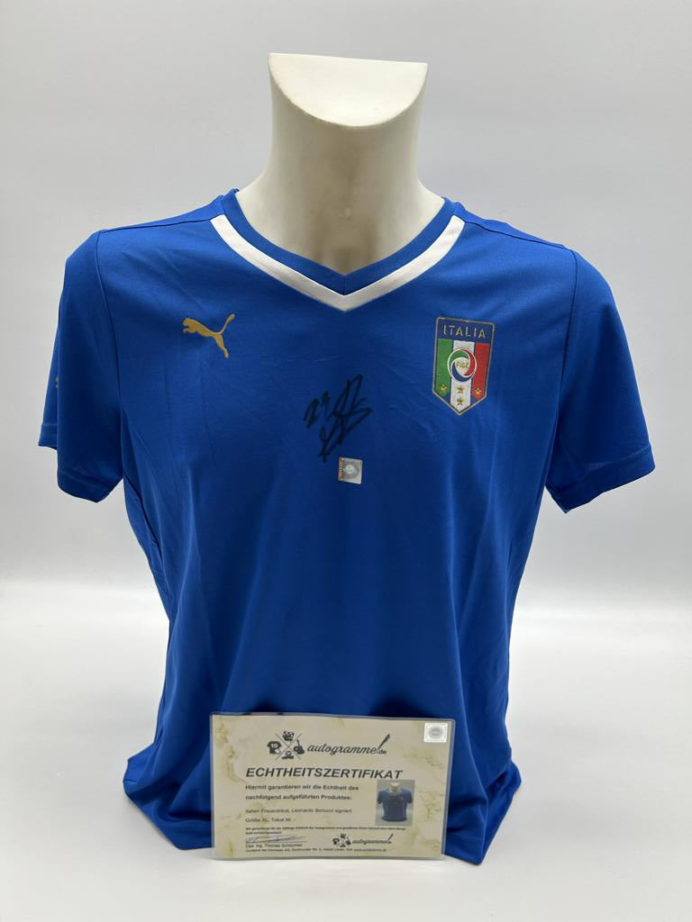 Italien Frauentrikot Leonardo Bonucci signiert Autogramm COA Puma XL