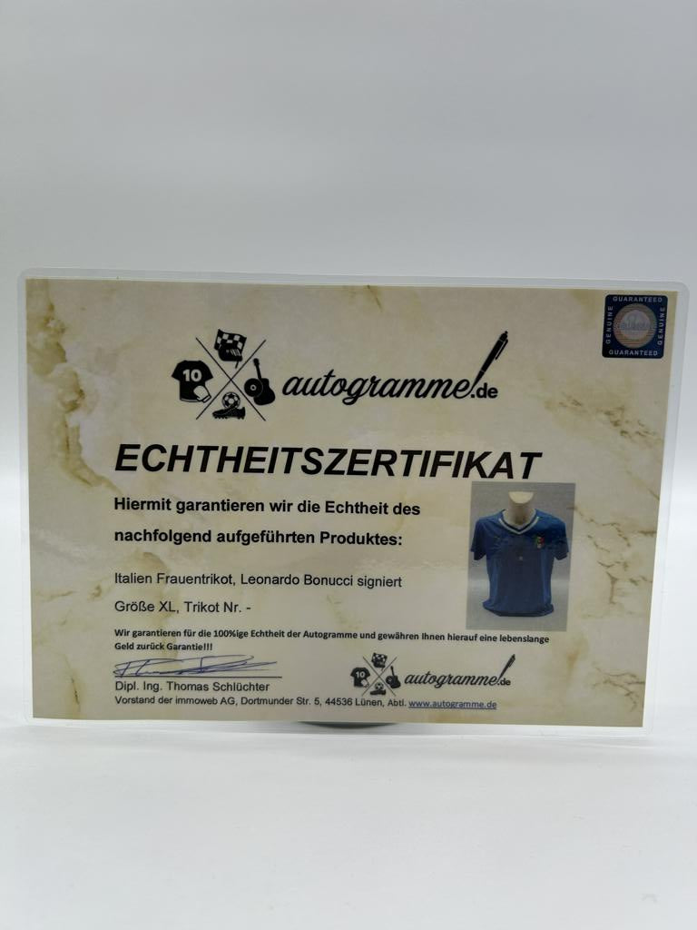 Italien Frauentrikot Leonardo Bonucci signiert Autogramm COA Puma XL