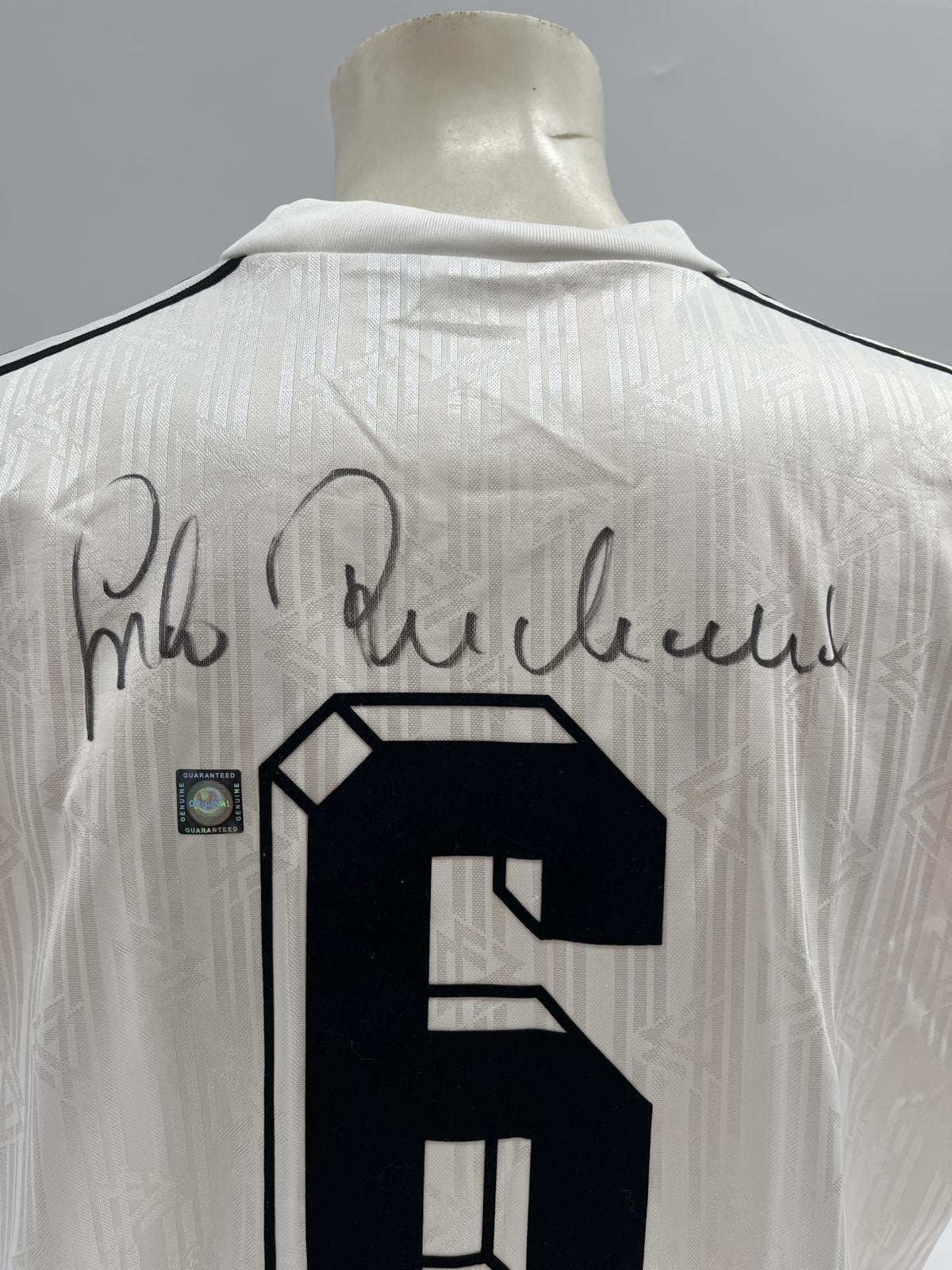DFB Trikot Guido Buchwald signiert Adidas COA Deutschland Autogramm L