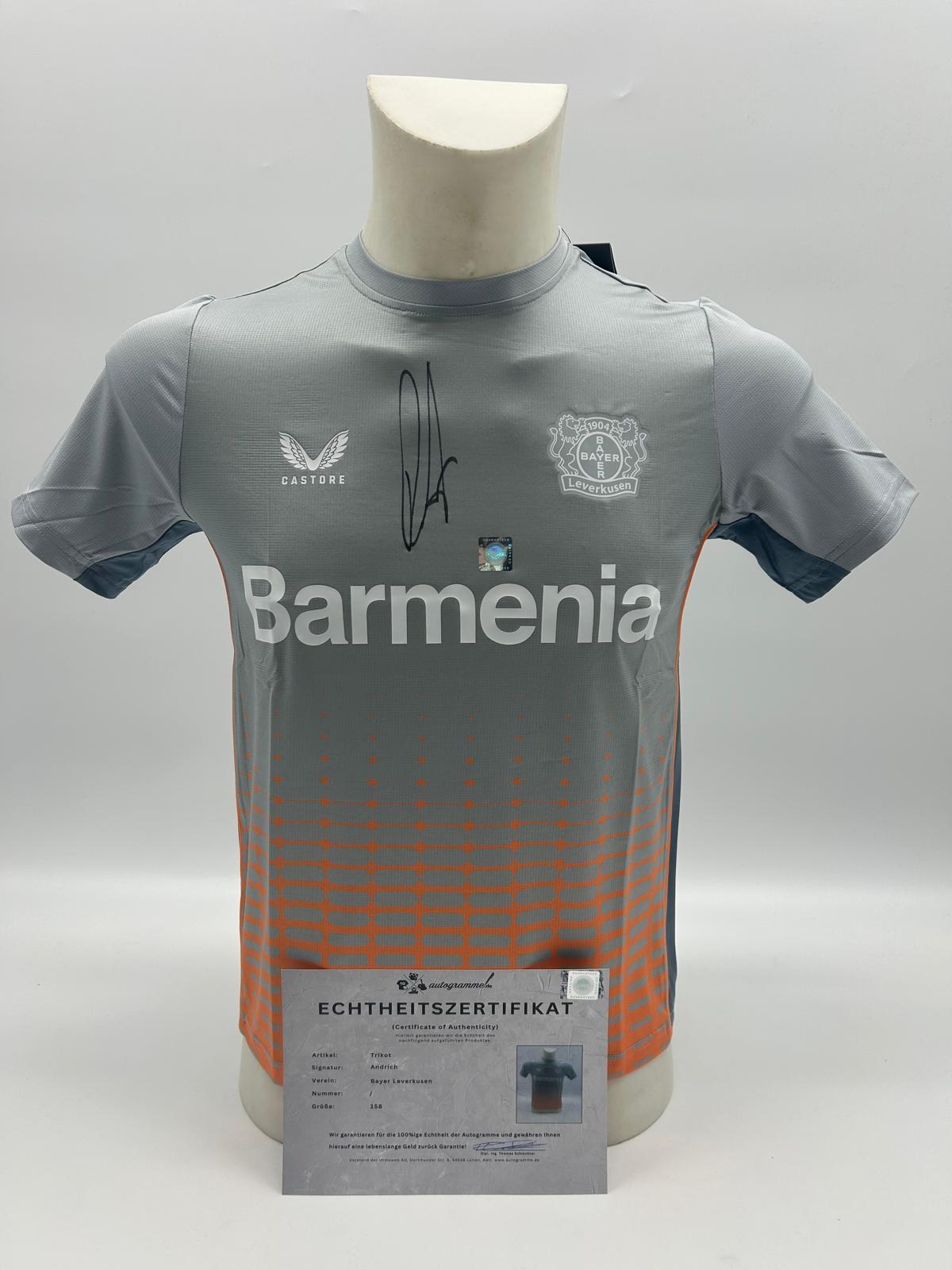 Bayer Leverkusen training shirt Robert Andrich signed autograph Coa Castore 158
