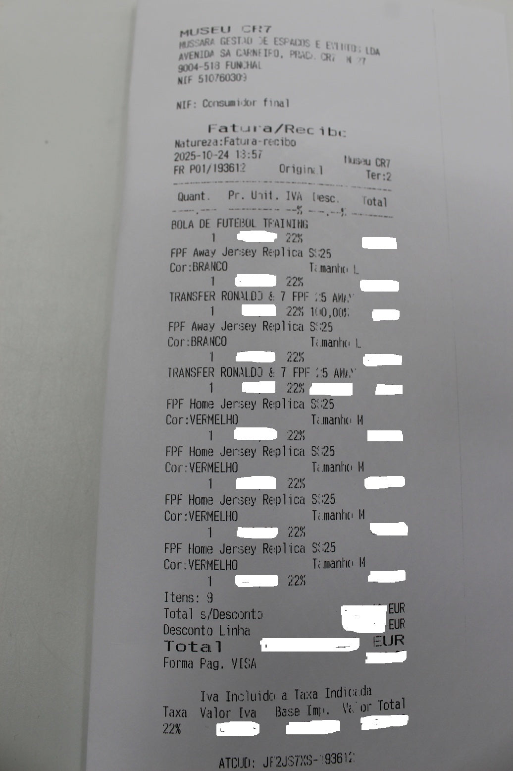 Portugal jersey Cristiano Ronaldo signed autograph COA football M