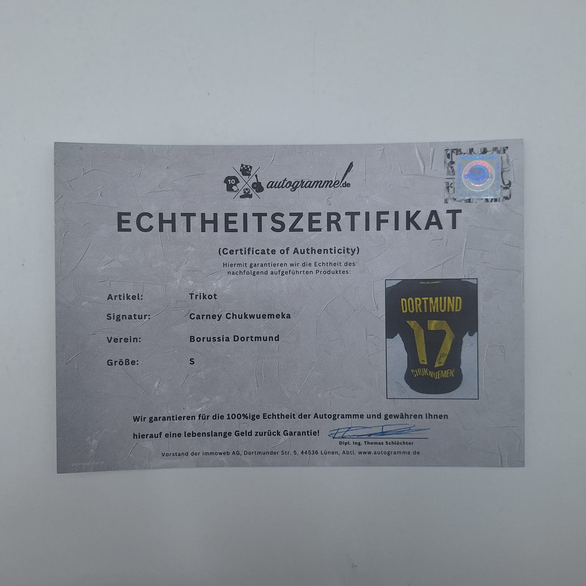 Borussia Dortmund Trikot Carney Chukwuemeka COA BVB Puma neu S 26/27