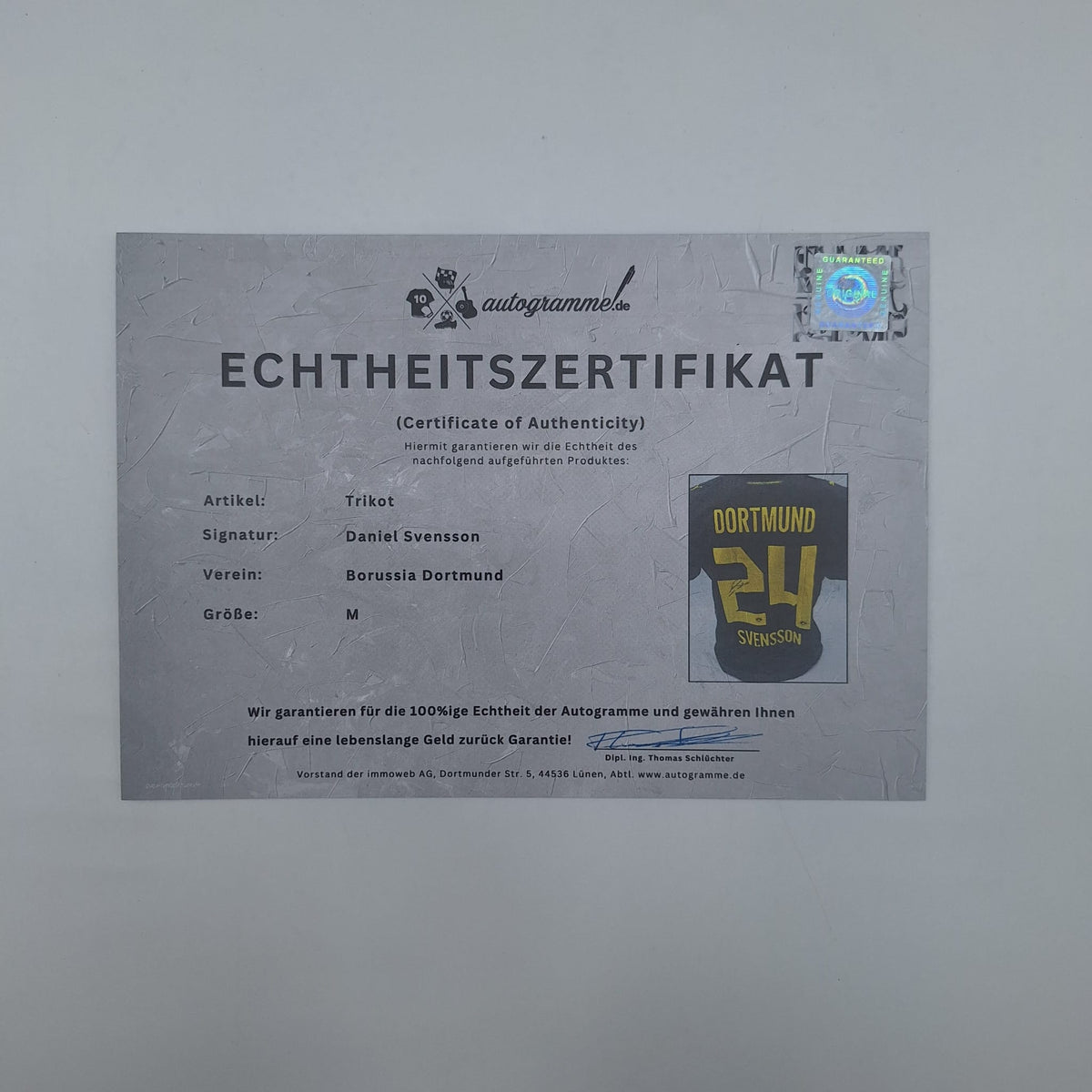 Borussia Dortmund Trikot Daniel Svensson COA BVB Puma neu M 26/27