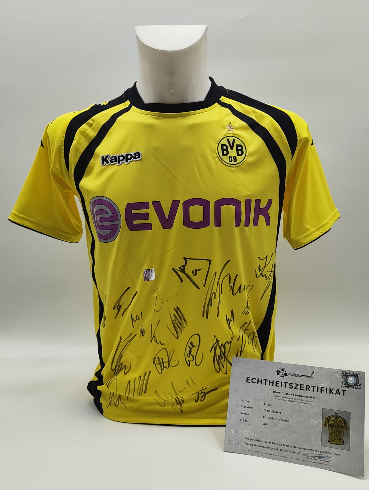 BVB Trikot 2009/2010 Teamsigniert Borussia Dortmund Kappa 176