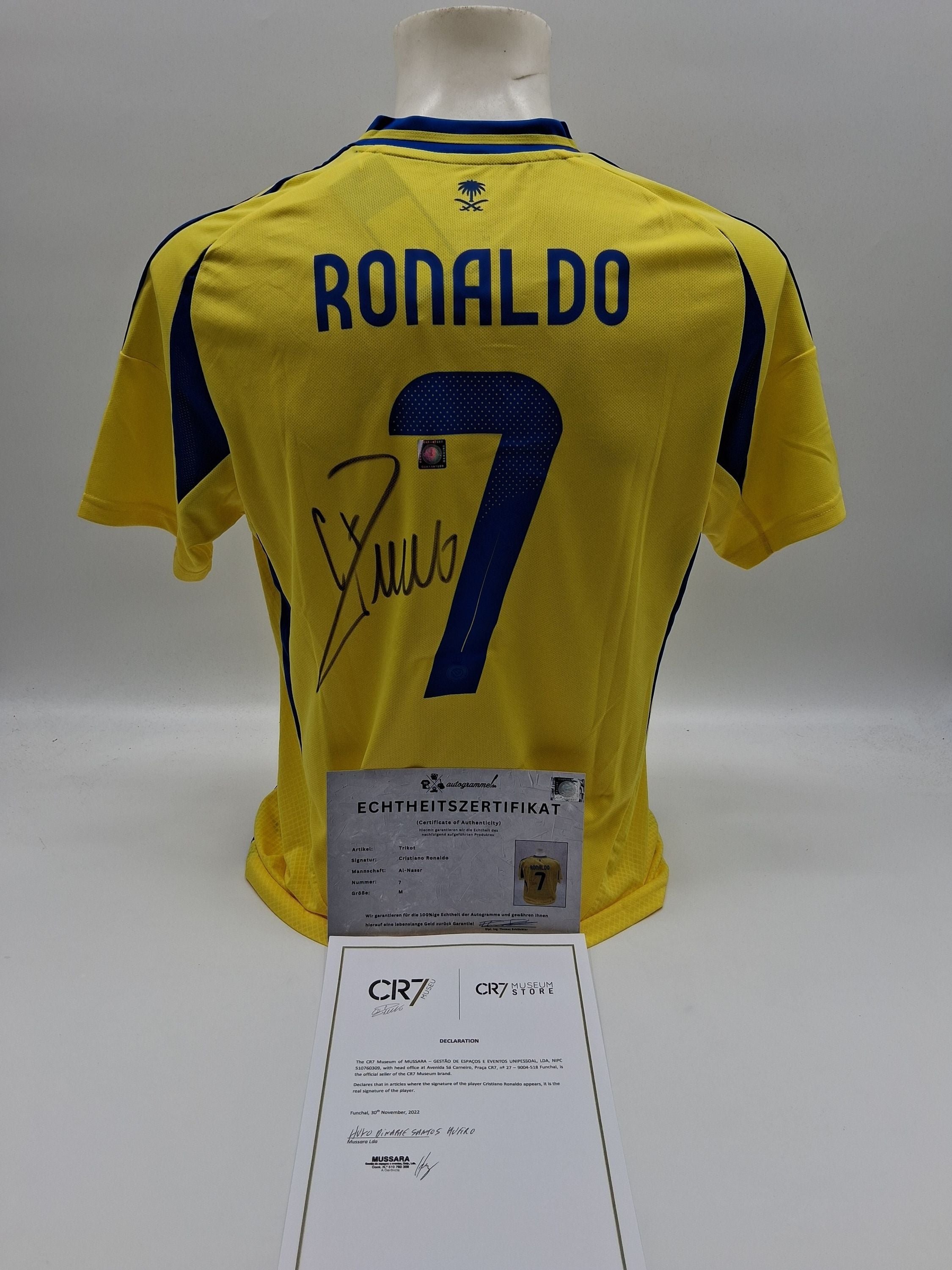 Al Nassr FC Trikot Cristiano Ronaldo signiert Autogramm COA Fußball M