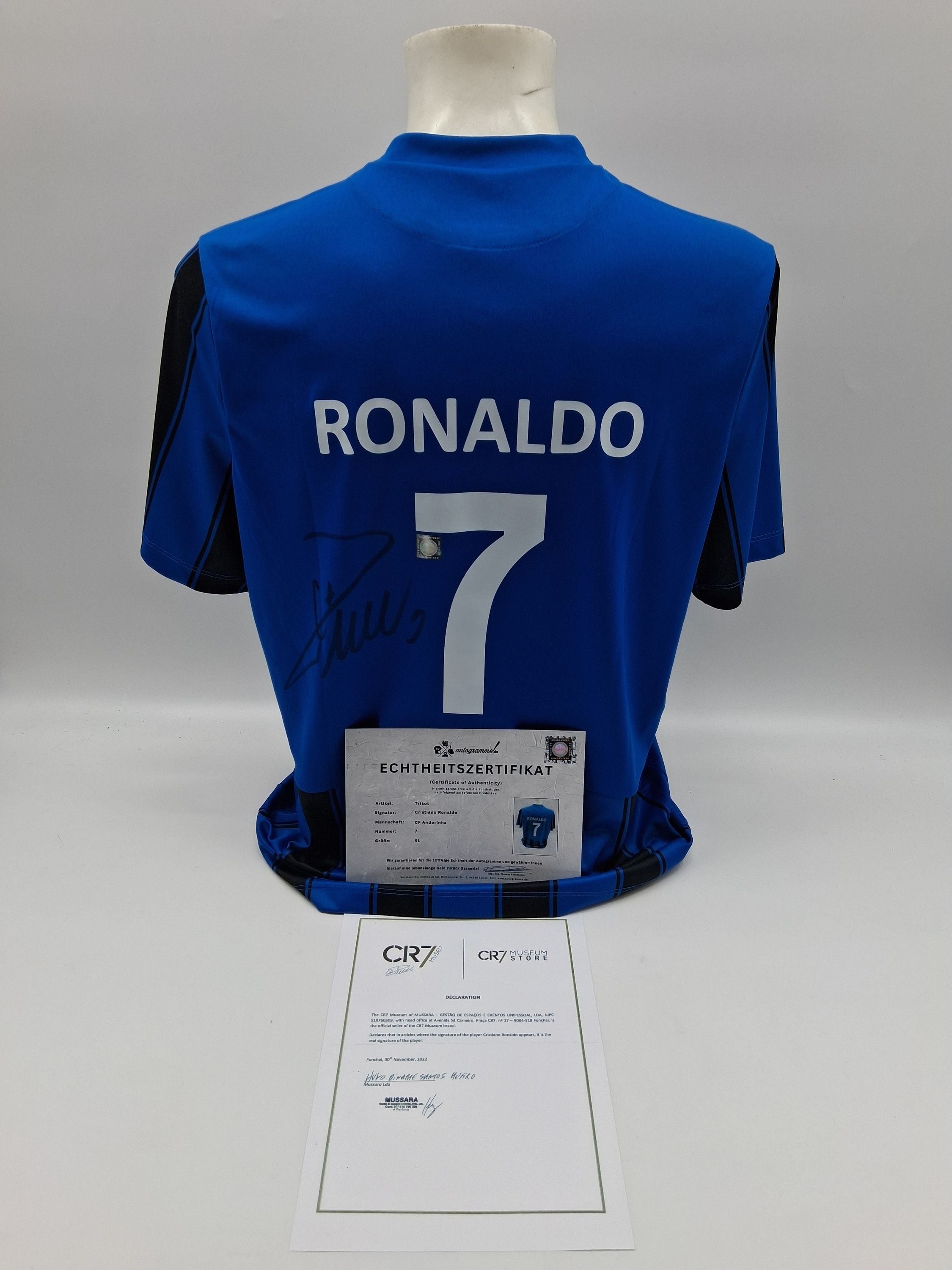 CF Andorinha Trikot Cristiano Ronaldo signiert Autogramm CFA Fußball COA XL