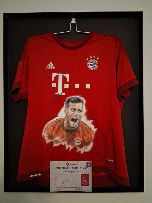Bayern München Trikot Portrait Xabi Alonso handgemalt und signiert 2XL
