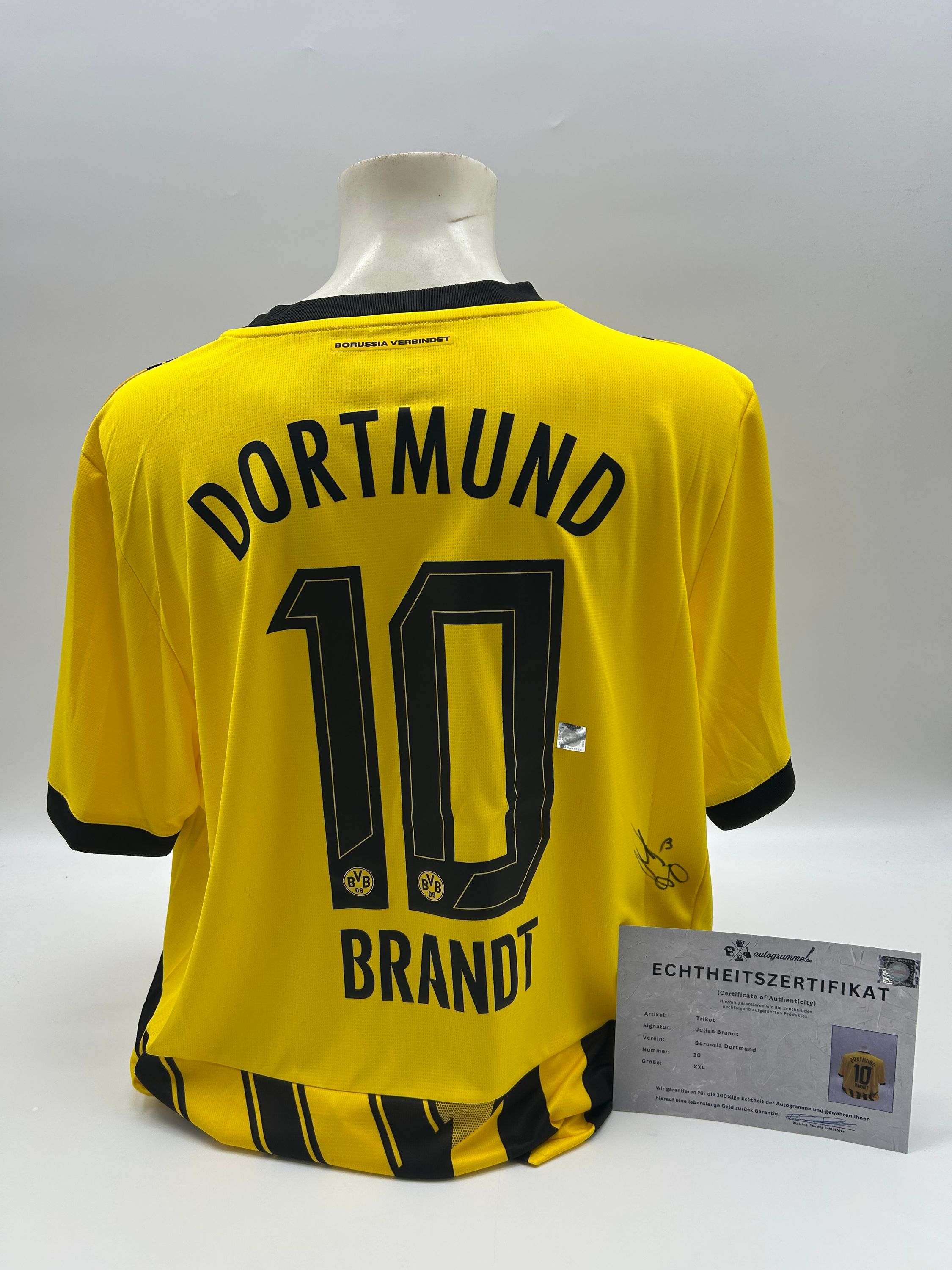 Borussia Dortmund jersey signed Julian Brandt BVB autograph Puma XXL