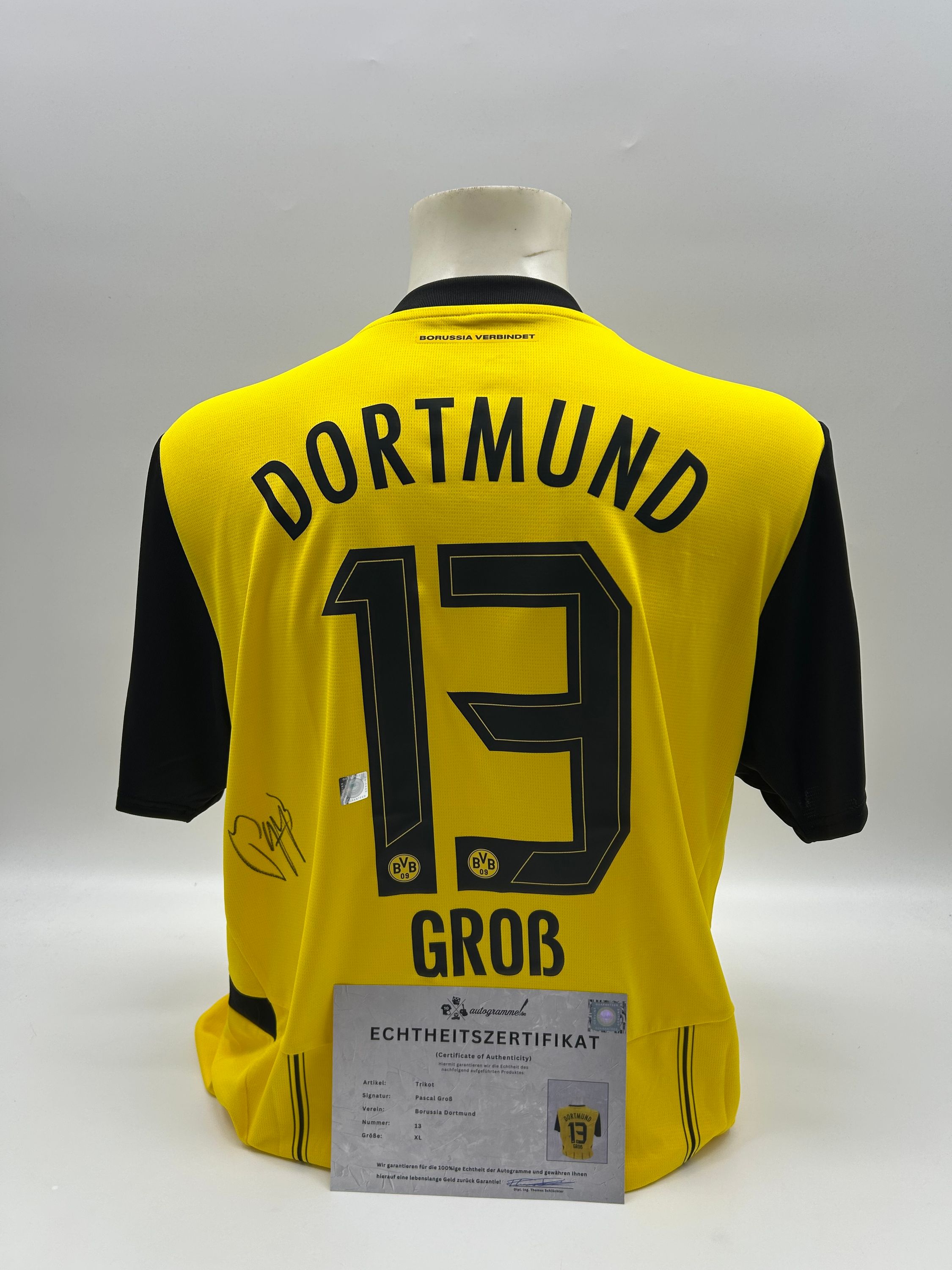 Borussia Dortmund Trikot Pascal Groß signiert Autogramm Puma XL