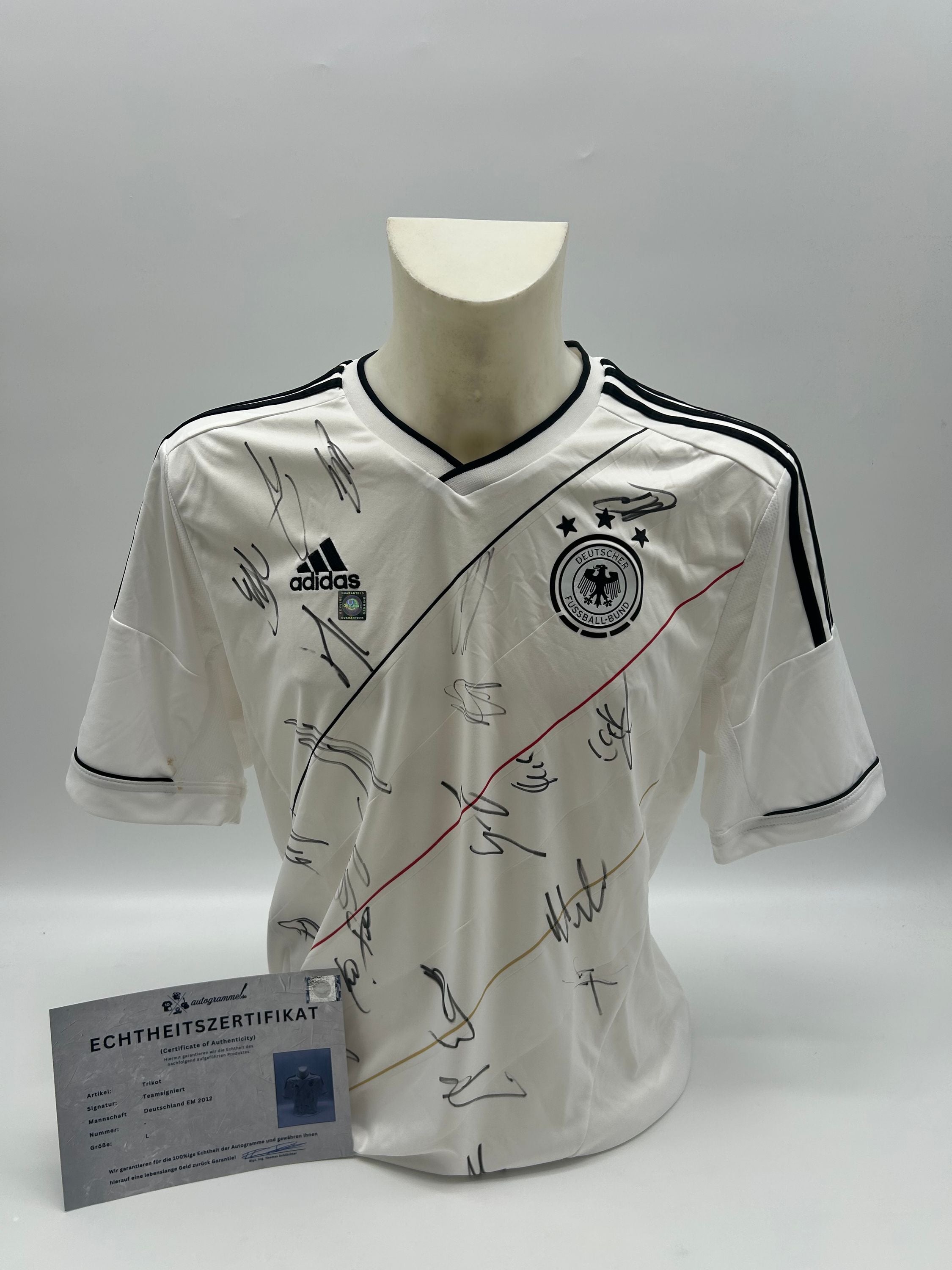 Germany jersey em 2012 team signed COA adidas dfb football autograph l