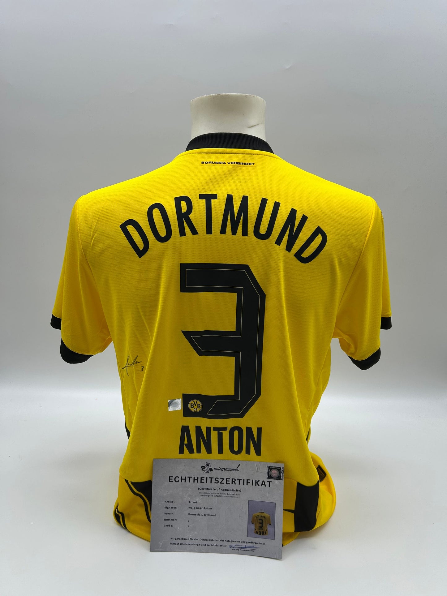 Borussia Dortmund Trikot Waldemar Anton signiert BVB Autogramm Puma L