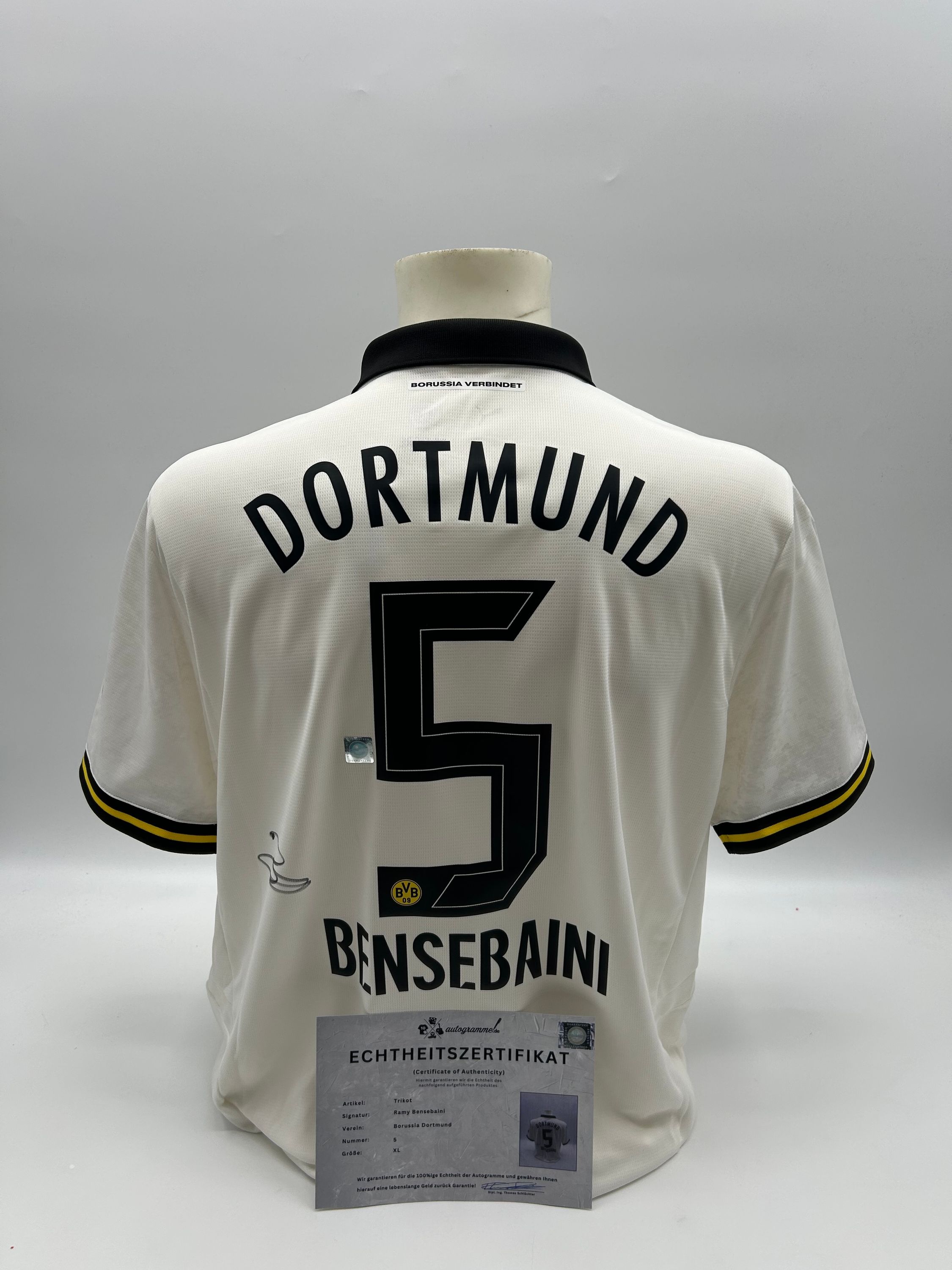 Borussia Dortmund jersey Ramy Bensebaini signed autograph BVB Puma XL