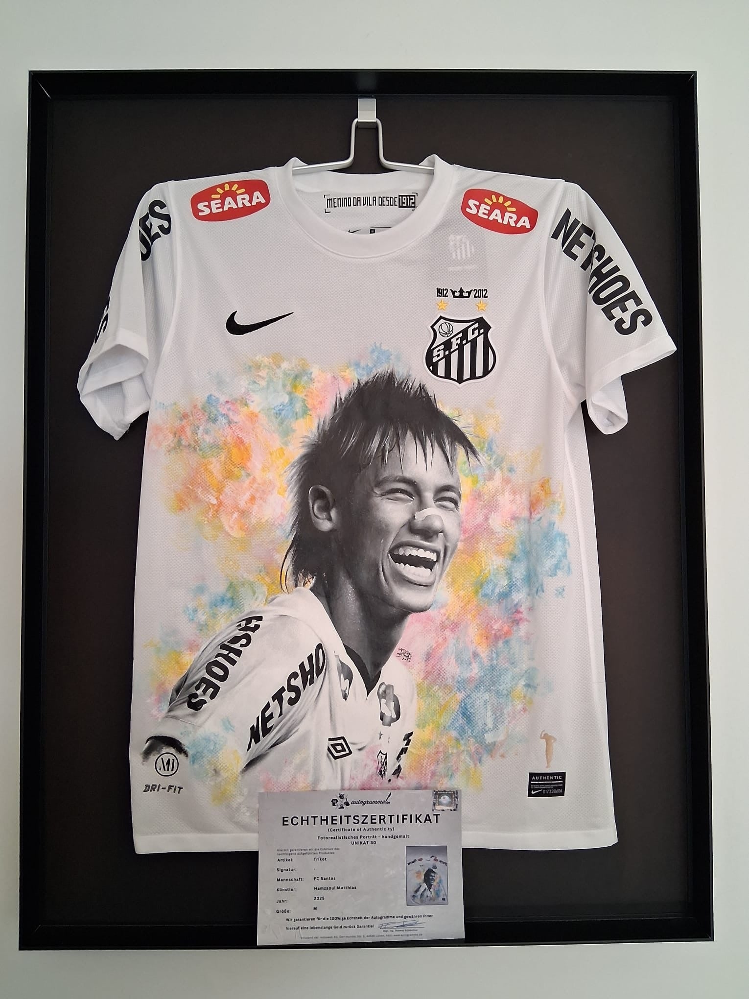 FC Santos jersey portrait Neymar hand painted M