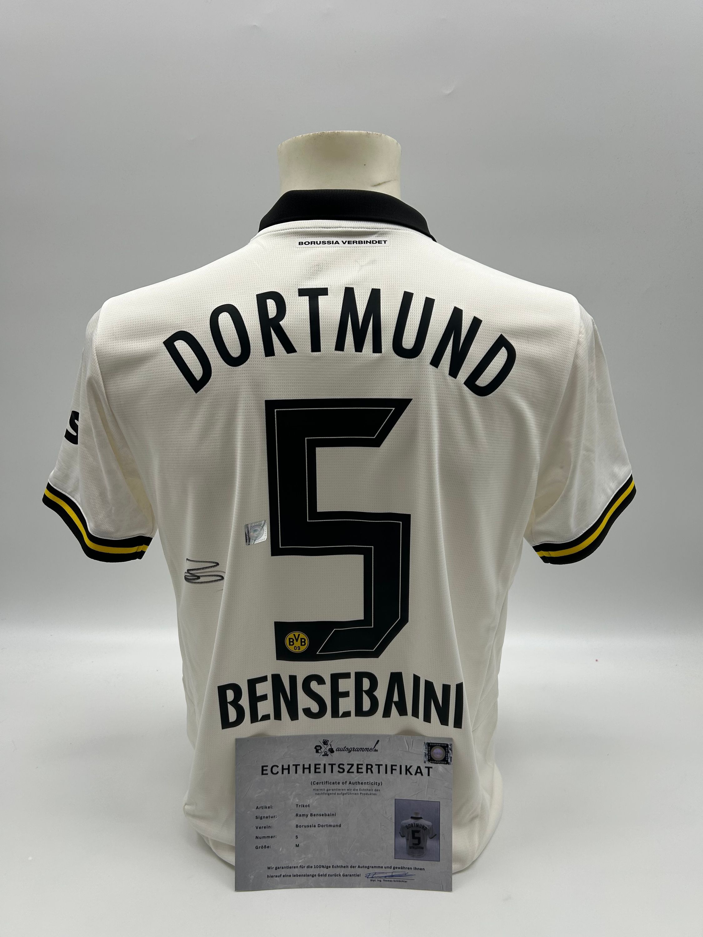 Borussia Dortmund jersey Ramy Bensebaini signed autograph BVB Puma M