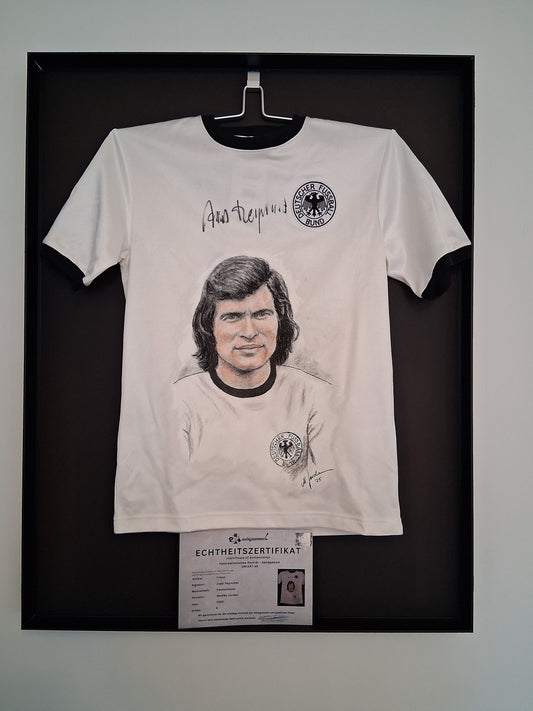 DFB Trikot Portrait Jupp Heynckes handgemalt und signiert S